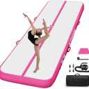 Air Mat Tumble Track, Gymnastics Mats Tumbling Track with Electric Air Pump for Home Use Cheerleading Training Kids Gym Yoga (10ftx3.3ftx4inch, Pink)