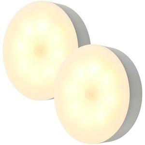 noxozoqm Motion Sensor Lamp Under Cabinet Lighting Rechargeable Night Light Closet Light for Kitchen Stairs Bedroom Toilet (white-2pcs)