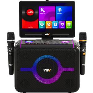 YGV Smart Karaoke Speaker for Adults with UHF Wireless Microphones