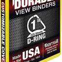 Samsill Durable 1 Inch . , Made in the USA, D Ring . , Customizable Clear View . , Yellow, Holds 225 Pages
