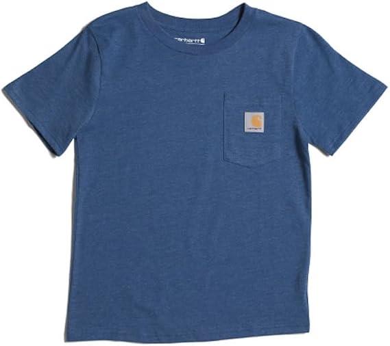 Carhartt Kids' Short Sleeve Pocket T-Shirt Tee Shirt (Blue, S)