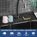BFONS XL Silicone Faucet Handle Drip Catcher Tray, 18.1in x 5.7in x 0.79in, Black