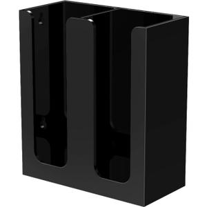 Richboom Acrylic Coffee Cup and Lid Storage Organizer Holder, 2 Compartments, Black