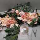 Lisuun Wedding Arch Flowers, Artificial Flowers for Decoration, Large Flower Swag for Boho Styles Wedding Ceremony Floral Decor - Pack of 2 (Autumn Orange)