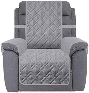 Ameritex Waterproof Nonslip Recliner Cover Stay in Place, Dog Chair Cover Furniture Protector, Ideal Recliner Slipcovers for Pets and Kids (23", Light Grey)
