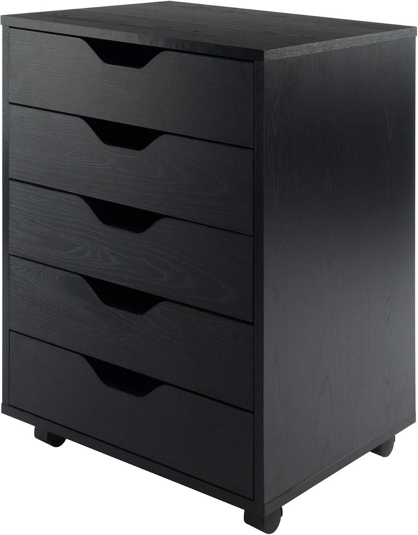 Winsome Halifax 5-Drawer Storage Cabinet, Black (20519)
Stylish & Functional Home Storage Cabinet for Filing, Kitchen Organization, Moveable Furniture for Office, Dorms, Apartments