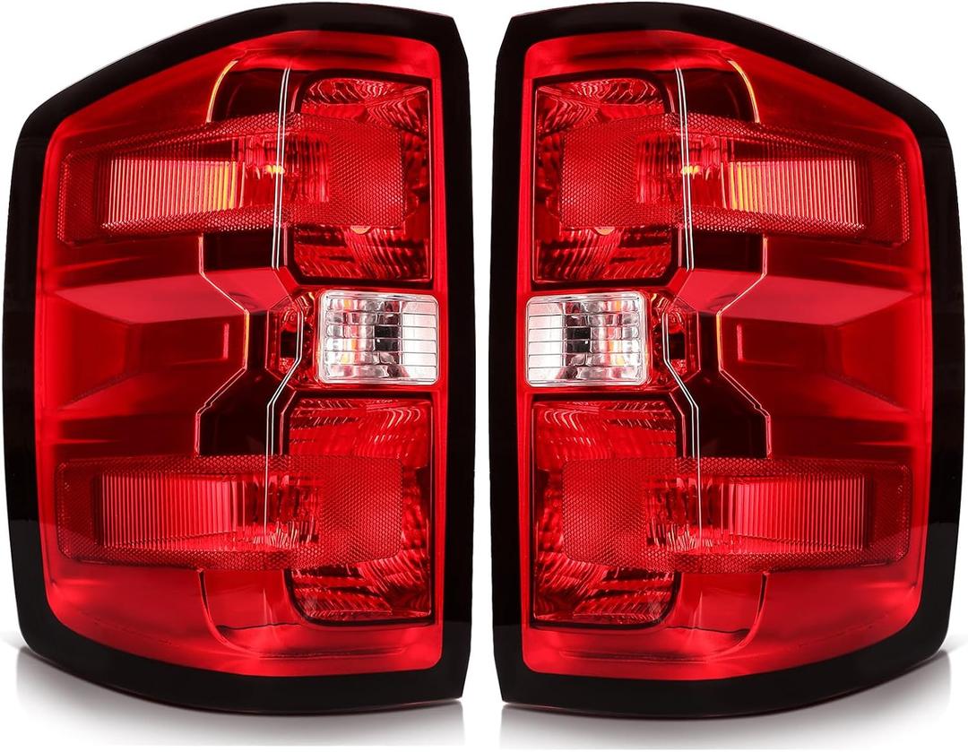 Tail Lights Assembly Compatible with 2014 2015 Chevy Silverado 1500 Taillights, Rear Brake Lamps Taillight with Bulb and Harness