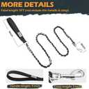 Chain Dog Leash Chew Proof Metal Leash for Medium Large Dogs, Chain Link Dog Anti Chew 5.2FT / 4FT Strong Anti Bite Comfortable Soft Padded Handle (Black, 5FT (30-80lb)