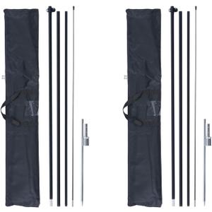 2 Sets of Feather Flags Complete Kit with Poles and Ground Spikes 15ft Heavy Duty Feather Flag Packed by Portable Travel Bag for Business Advertising Flags Outdoor Complete Flag Pole Kit