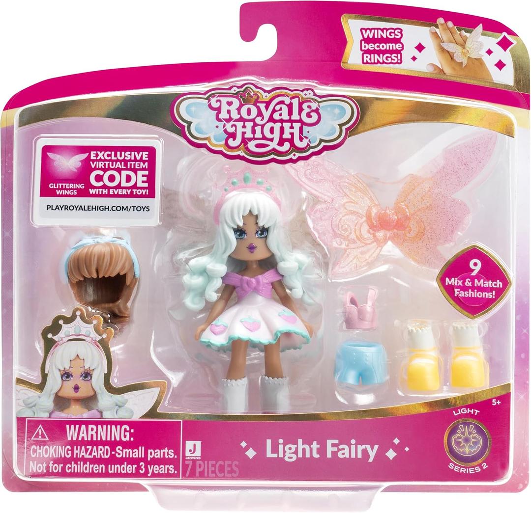 Royale High 3 Light Fairy Fashion Doll - 1 Figure with 9 Fashion Accessories - Virtual Item Code Included - Series 2 - Ages 5+