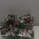 6 Pcs Mini Christmas Wreath for Cabinets Kitchen, 9 Inch Small Christmas Wreaths with Cypress Snowy Pinecone & Pine Branche Red Berry Christmas Candle Rings Wreaths for Cabinet Window Wall Table Decor