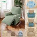 JOKIVTOU Recliner Chair Covers 4-Pieces Reclining Chair Slipcovers with Pocket& Elastic Bottom, Soft Feel Fitted Lazy Boy Sofa Couch Cover Washable, Stretch Recliner Furniture Protector, Green