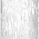Custde Glass Storage Jars with Airtight Bamboo Lid, 35 FL oz - Decorative Food Canisters for Kitchen Counter, Ideal for Sugar, Coffee, Tea, Candy, Cookies (35oz Large Sunflower)