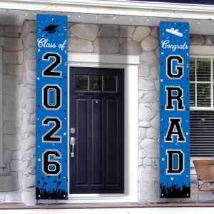 2026 Graduation Decorations, Graduation Banner Class of 2026, Hanging Congratulations/Congrats Grad Banner for Door and Porch, Party Decor - Blue