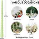 10 Inch Light Green Taper Candle Set, 10 Pack Unscented Dripless Candlesticks for Family Dinner Parties Spring Home Decoration and Wedding