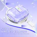 R-fun for AirPods Pro 3 Case, Transparent Non-Yellowing with Cleaning Kit & Keychain, Auto Pop-Up Lid Design for AirPods Pro 3rd Generation Case, Compatible with Magsafe, Clear Purple