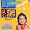 AOHEA Stainless Steel Lunch Box for Kids, Leak Proof Bento Lunch Box BPA Free 304 Stainless Steel Bento Box Stainless Bento Box with Containers for School and Office(Blue)