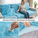 8 Pack Outdoor Cushion Covers Water Resistant High Stretch Fit Patio Cushion Covers 180g Couch Seat Slipcovers Machine Washable Pet & Kids Friendly Home Refresh 20-27 Inch, Water Ripple
