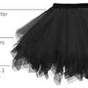 Girls Tutu Skirts Layered Tulle Princess Dresses Sparkle Tutu (Black), 5-8 Years