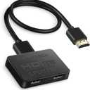 avedio links HDMI Splitter 1 in 2 Out [w/ 4 Ft Hdmi Cable]Not for Extended Display-Mirror Same Screen Only, 4K 1x2 HDMI Splitter 1 to 2 for 3D 1080P@60Hz, Copy 1 Source to 2 Displays at The Same Time
