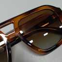 livho Trendy Polarized Square Aviator Sunglasses Women Men Square Eyewear Frame, Retro Sun Glasses for Women Men 2025 Shades (Vibrant Brown Tortoise/Brown)