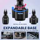 DaisyInner Dual Cup Tablet Mount Holder for Car 360 Rotatable Mount Long Flexible Neck Adjustable Universal Size Fits for Most 2 Tablets 4.7"-10"
