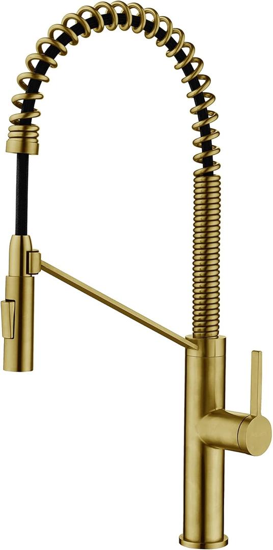 AQUALISE Kitchen Faucet with Pull Down Sprayer - Commercial Style Kitchen Faucets - Magnetic Docking 22.625 inch High Arc Grifos Cocina (Brushed Gold)