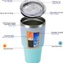BJPKPK 30oz Tumbler Stainless Steel Double Wall Vacuum Insulated Mug with Straw and Lid for Women and Men,Lavender Green