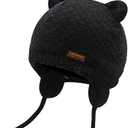 Duoyeree Kids Baby Hat Soft Warm Cable Knit Beanie Toddler Girl Fall Winter Hats(Black, 6-12 Months)
