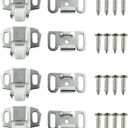 RLECS Single Roller Catch 4Sets Single Roller Suction Buckle with Screws for Overlay Cabinet Door