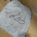 Fluffy Throw Bubble Blanket Queen Size - Faux Fur Throw for Couch or Bed - Plush Soft Extra Thick Faux Fur Rabbit Blanket - Comfy, Warm & Breathable - Luxury Minky Tie Dye Bedding - 90" x 90", Grey