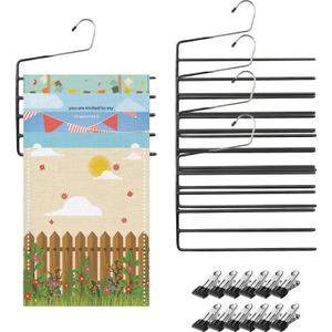 4 Pack Garden Flag Hangers with 12 Stands Large Yard Flag Holder Garden Flag Holder for Holiday Themed Displays Multi-Tier Outdoor Organizer for Flags Clothing Jeans Trouser Pants Hangers