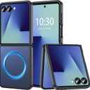 OWKEY Case for Samsung Galaxy Z Flip 7, Magnetic Phone Case [Compatible with MagSafe] Anti-Fingerprint Translucent Matte Shockproof Protective Case for Samsung Z Flip 7 (Black)