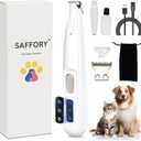 Saffory Dog Paw Trimmer, Pet Claw Trimmer with LED Light, Low Noise USB Rechargeable Pet Clipper. Suitable for Dogs and Cats, for Trimming Hair Around Paws Eyes Ears Face Buttocks. (1)