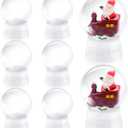 8 Pcs 4 Inch Plastic Snow Globe with Screw Off Cap DIY Clear Snow Globes Jar for DIY Crafts Home Decoration