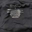 QINSEN Women's Crewneck Long Sleeve Shirts Double Lined Fitted Crop Top Seam Cup Going Out Tops,  M