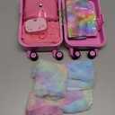 26 PCS American18 inch Doll Clothes and Accessories -Travel Suitcase Luggage, Clothes and Shoes, Bag, Sunglasses, Camera, Passport, Notebook, Phone, pad Travel Gear Play Set(No Doll)