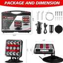 USB-C Wireless Trailer Lights Kit with Reverse, IP67 Waterproof Magnetic LED Tow Light for Towing, Tail, Brake, Turn Signal for Car, Boat, Camper, RV (B-Type)