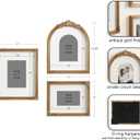 Kate and Laurel Arendahl Three-Piece Picture Frame Set, Antique Gold, Set of 3, Varying Sizes, Vintage Rectangle and Arched Photo Frame Set for Use as Gallery Wall Frames