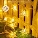 Minetom Star String Lights Battery Operated - 17 ft 50 LED Star Fairy String Lights with Timer, Waterproof for Indoor Bedroom Tent Loft Bed Patio Party Wedding Ramadan Decorations, Warm White