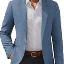 PJ PAUL JONES Men's Casual Blazer One Button Lightweight Sport Coats Solid Notched Lapel Suit Jackets, Large
