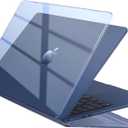 EooCoo Case Compatible with MacBook Air 13 inch M5 2026-2022 M4 M3 M2 A3449 A3240 A3113 A2681, Crystal Hard Shell Scratch Resistant Protective Cover Compatible for MacBook Air 13.6 inch, Midnight