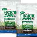 Scotts Turf Builder Thick'R Lawn Sun and Shade, Combination Seed, Fertilizer and Soil Improver, Thickens Thin Grass, 12 lbs., 2-Pack