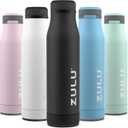 ZULU Ace Vacuum Insulated Stainless Steel Water Bottle with Chug Spout, Leak-Proof Locking Lid and Removable Base for School, Backpack, Sports, Gym, Travel (Black)