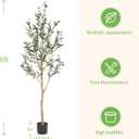 Realead 6ft Artificial Olive Tree, Tall Faux Olive Tree Plants, Fake Potted Olive Silk Tree with Branches and Fruits, Artificial Trees for Modern Home Office Living Room Floor Decor Indoor (72in)