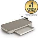 bella 10" x 20" Electric Griddle with Warming Tray, EverGood Ceramic Nonstick Coating & Removable Temperature Probe, Dishwasher-Safe Drip Tray & Cool Touch Handles, 1500 Watt, Oatmilk