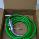 7 Way ABS Trailer Cord, 15FT Straight 7 Way ABS Coiled, Heavy Duty Electric Power Cable, Trailer Cord Power Wire for Semi Trucks Tractors Trailors - Green Line