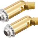 MECCANIXITY Sloped Ceiling Adapter 180 Degree Swivel M10 Thread, for Chandelier Ceiling Pendant Light, Gold Tone Pack of 2