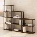 Furinno Turn-N-Tube Book Shelf, 3-Tier Bookshelf, Bookcase with Multipurpose Compact Display Rack, 11.6 x 23.6 x 29.6, for Living Room, Bedroom, Home Office, Walnut/Brown, 3-Tier Round Tube