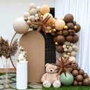 83pcs Dark Brown Balloons with 2 Foil Star Balloons, 18 12 10 5 Inch Coffee Brown Latex Balloon Garland Arch Kit for BOHO Birthday Bear Baby Shower Wedding Party Decorations